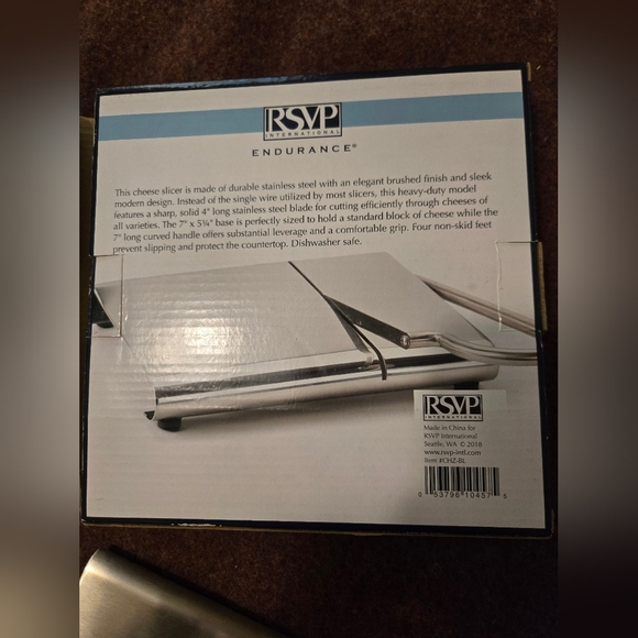 RSVP International Endurance Cheese Slicer, Used, In Box Stainless Steel - Picture 4 of 4